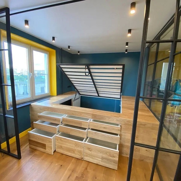 Функціональні Рішення Для Дому: 6 Ідей З Подіумами 10 - Ліжка Та Матраци 6 функциональных интерьеров с подиумом