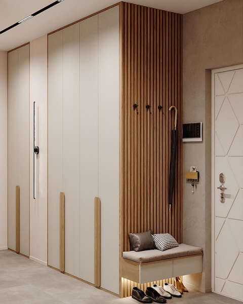 Вішалка для одягу на торці шафи