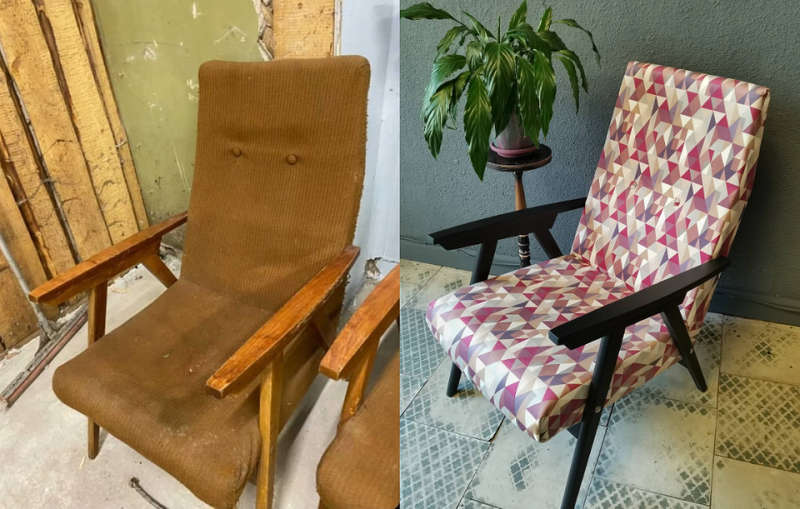 Що робити зі старим кріслом? 8 красивих прикладів (фото до і після)