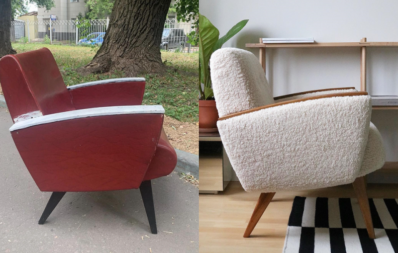 Що робити зі старим кріслом? 8 красивих прикладів (фото до і після)