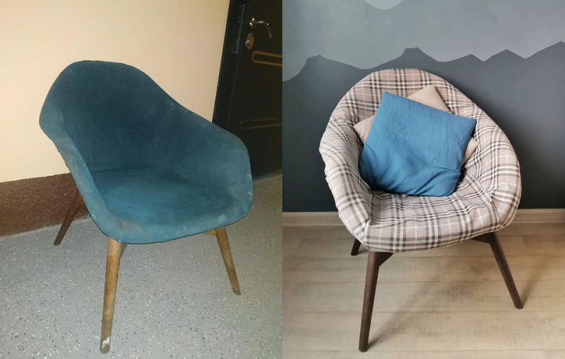 Що робити зі старим кріслом? 8 красивих прикладів (фото до і після)