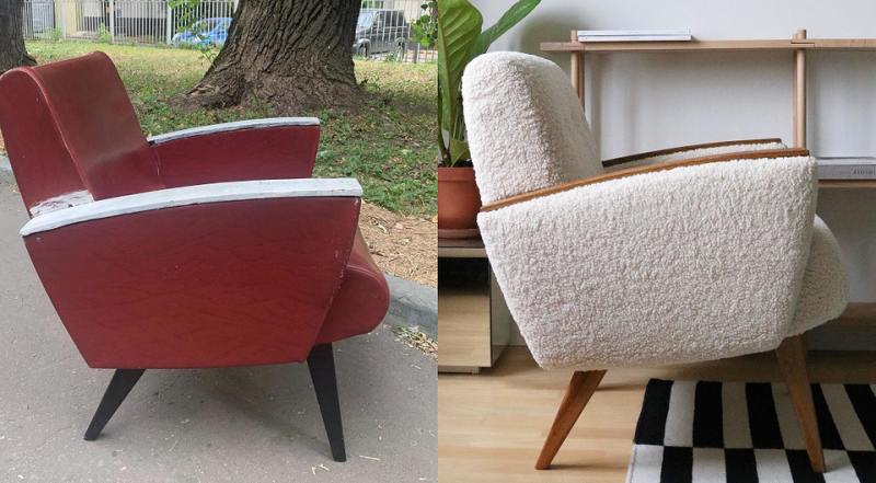 Що робити зі старим кріслом? 8 красивих прикладів (фото до і після)