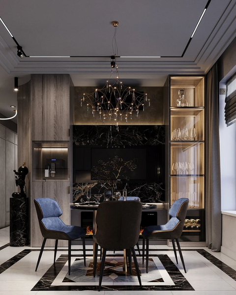 Каштанові меблі в дизайні квартири