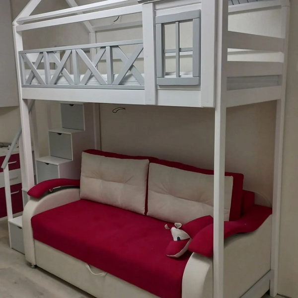 Дизайн Дитячої: Вибираємо Ліжко-Горище! 15 - Ліжка Та Матраци Двухъярусная кровать с диваном: особенности конструкции, идеи дизайна и 43 фото