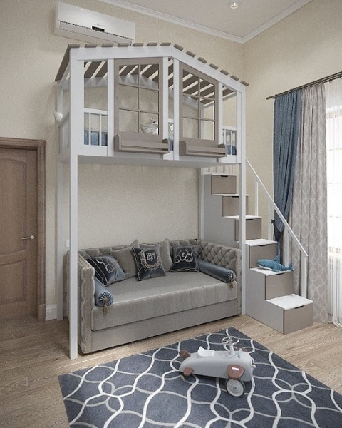 Дизайн Дитячої: Вибираємо Ліжко-Горище! 5 - Ліжка Та Матраци Двухъярусная кровать с диваном: особенности конструкции, идеи дизайна и 43 фото