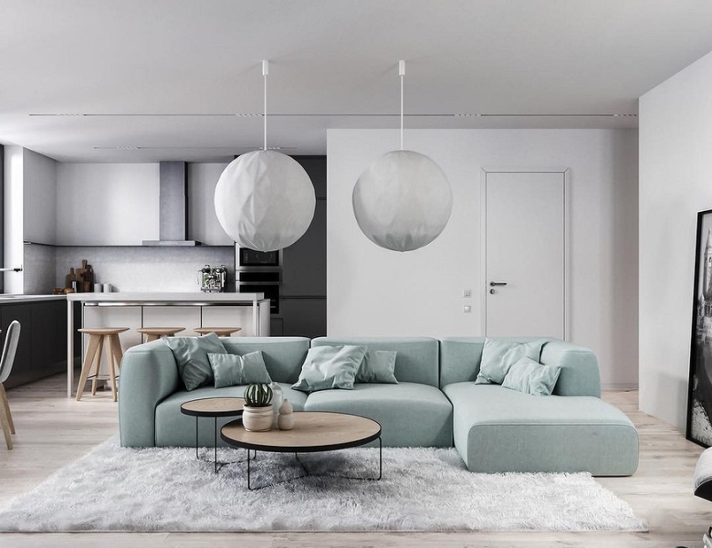 Як і з чим поєднувати бірюзовий диван в інтер'єрі