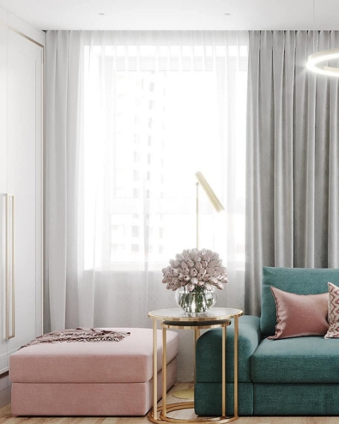 Як і з чим поєднувати бірюзовий диван в інтер'єрі