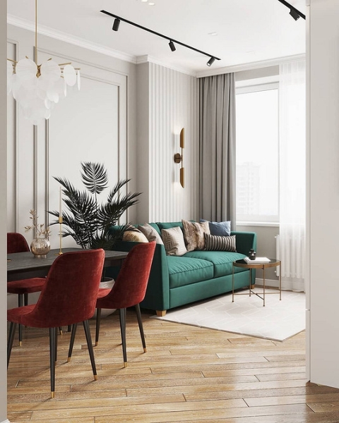 Як і з чим поєднувати бірюзовий диван в інтер'єрі