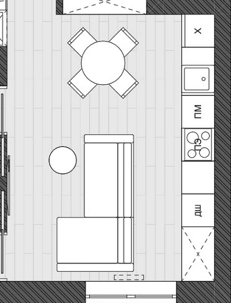 Як розставити меблі в кухні-вітальні? 9 вдалих планувань від дизайнерів