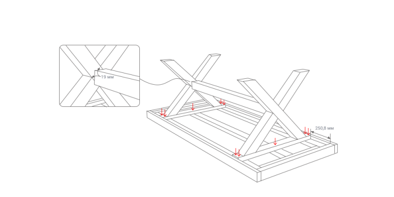 Готовий дачний стіл з дощок