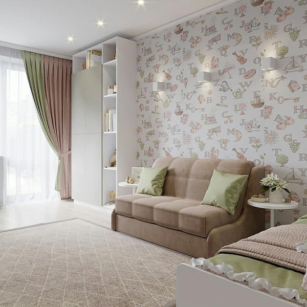 Коричневий диван в інтер'єрі дитячої: ідеї дизайну