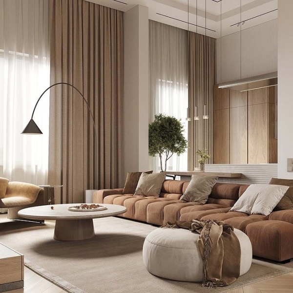 Коричневий диван в інтер'єрі: стильні рішення