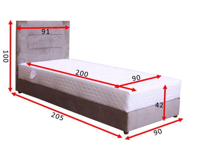 Ліжко Горизонт 90x200 з матрацом - Зображення 2