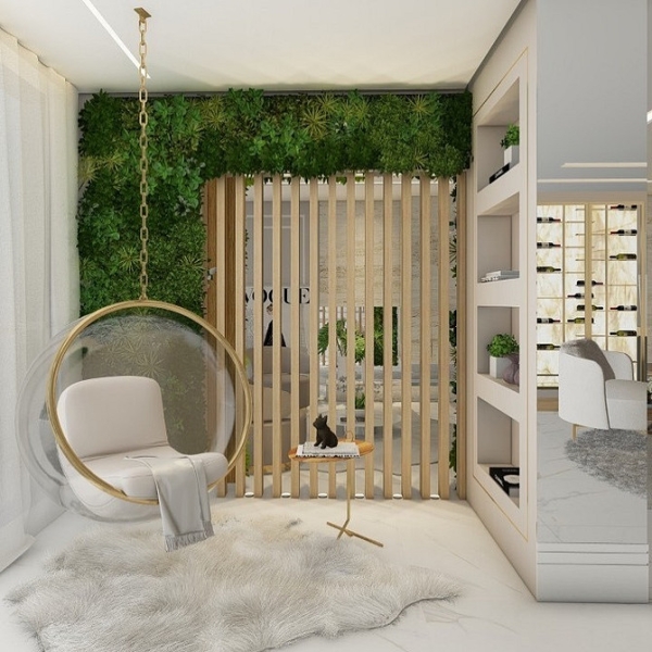 Підвісне крісло в інтер'єрі: види та вдалі варіанти розміщення