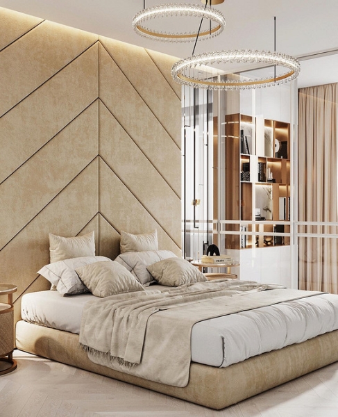 Мінімалістичне узголів'я ліжка у сучасному дизайні