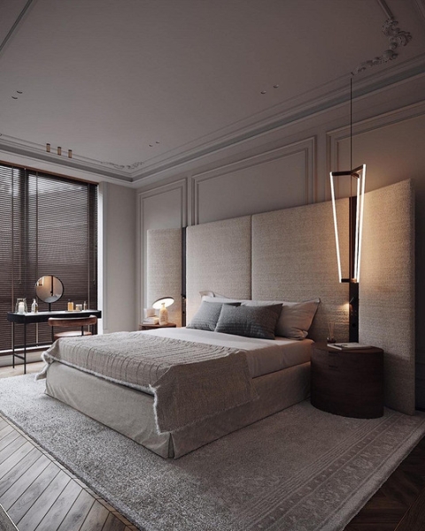 М'яке узголів'я ліжка, що створює затишну атмосферу в спальні