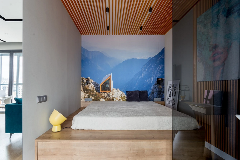 Сучасний Дизайн З Ліжком-Подіумом Ліжко-подіум в сучасному інтер'єрі