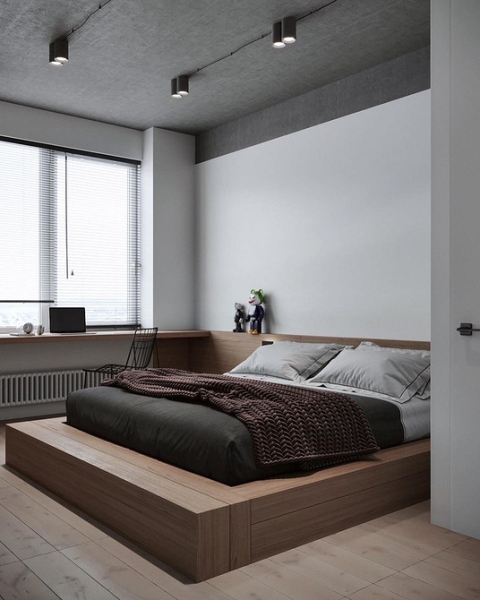 Ліжко-Подіум Для Мінімалістичної Спальні Мінімалістичний дизайн ліжка-подіуму