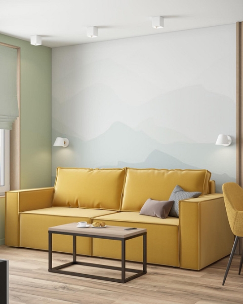 Як Вибрати Жовтий Диван Для Вашого Інтер'Єру: Корисні Поради! 9 - Ліжка Та Матраци Жовтий диван в інтер'єрі: поради щодо вибору та 100 красивих фотоприкладів