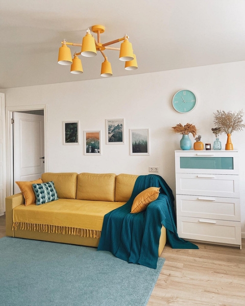 Як Вибрати Жовтий Диван Для Вашого Інтер'Єру: Корисні Поради! 3 - Ліжка Та Матраци Жовтий диван в інтер'єрі: поради щодо вибору та 100 красивих фотоприкладів