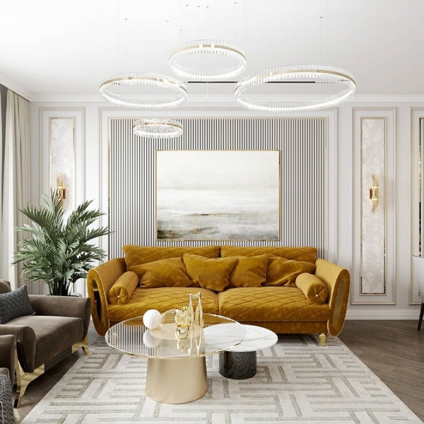 Як Вибрати Жовтий Диван Для Вашого Інтер'Єру: Корисні Поради! 15 - Ліжка Та Матраци Жовтий диван в інтер'єрі: поради щодо вибору та 100 красивих фотоприкладів